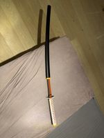 Katana replica with sheath, orange and white handle