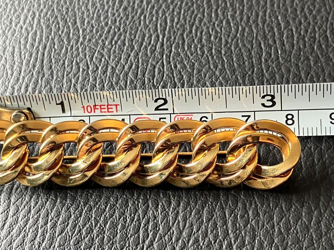 Spille & Fermagli: Broche vintage MONET chaîne dorée élégante – Usato da Peseux venduto da CharmeCommerce 4