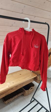 Adidas Hoodie, cropped, Rot, Grösse XS