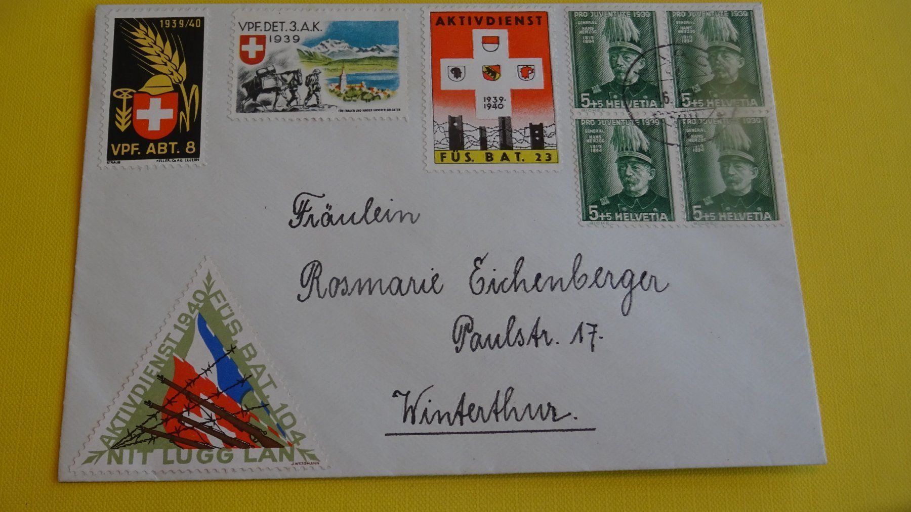 Tutti i francobolli: FELDPOST; SOLDATENBRIEF MIT JUVENTUTE – Usato da Eschenbach SG venduto da eDaisy