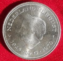 10 Gulden Niederlande Juliana 1945 - 1970 Silber
