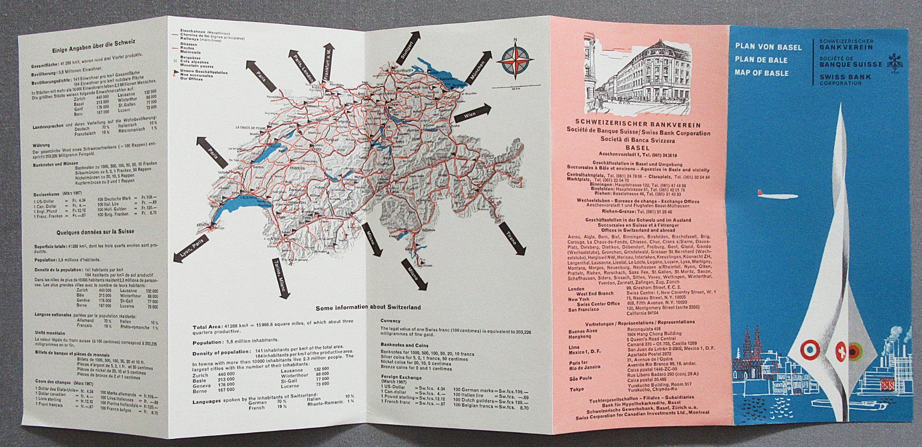 Dokumente: Plan von Basel von 1966 - Faltplan - Stadtplan – Gebraucht aus Auenstein von Padabimbim 5