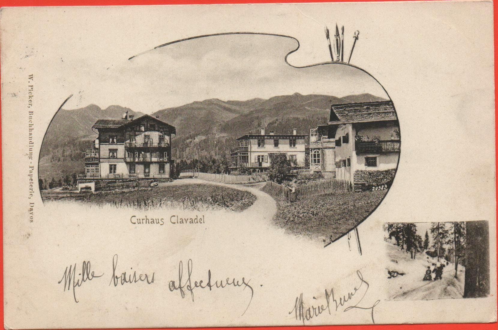 Cartoline postali: DAVOS Curhaus Clavadel – Usato da Jona venduto da philajona