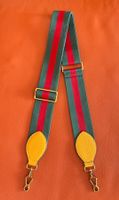 Schulterriemen für Handtasche (Grün und Rot mit Lederteilen)