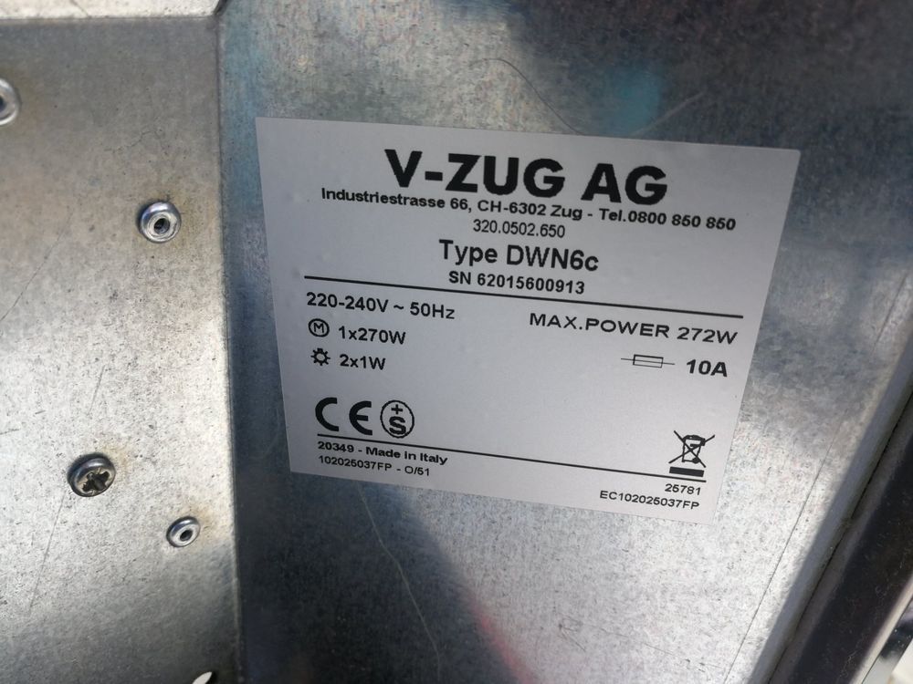 V-Zug Cappe di aspirazione: Dunstabzugshaube V-ZUG – Usato da Spreitenbach venduto da Space_X 6