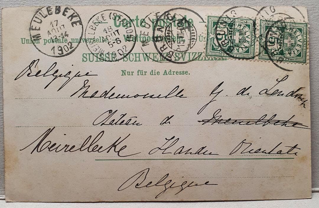 Ansichtskarten: BRÜNIGSTRASSE - 1902 - Haslethal mit Brienzersee – Gebraucht aus Delémont von Domdom1 1