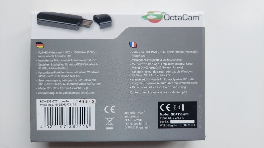 OctaCam Mini-Videokamera 1080p (Neu (gemäss Beschreibung)) in