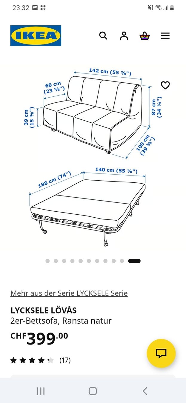 Divani: IKEA LYCKSELE SOFA-BED – Usato da Basel venduto da n23_j8jr 1