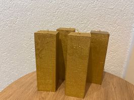 4 Goldene Kerzen 16 cm hoch
