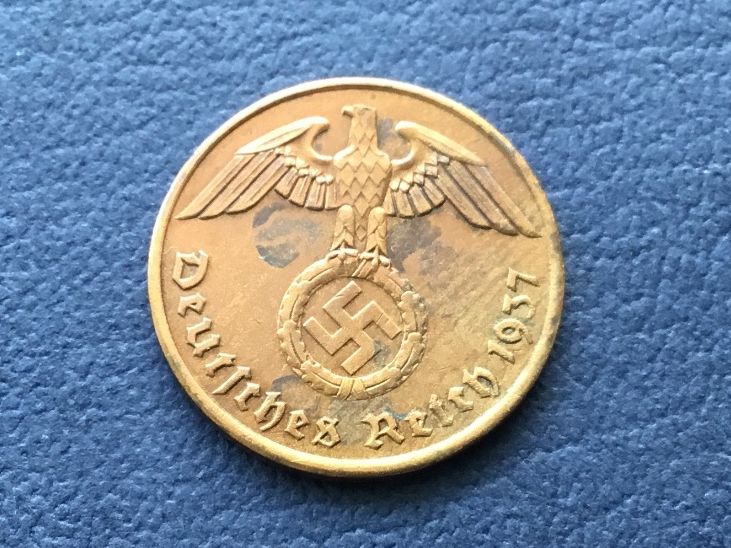 Tutti le monete: 2 Reichspfennig Drittes Reich 1937 A. – Usato da St. Margrethen SG venduto da alfapeugeot10