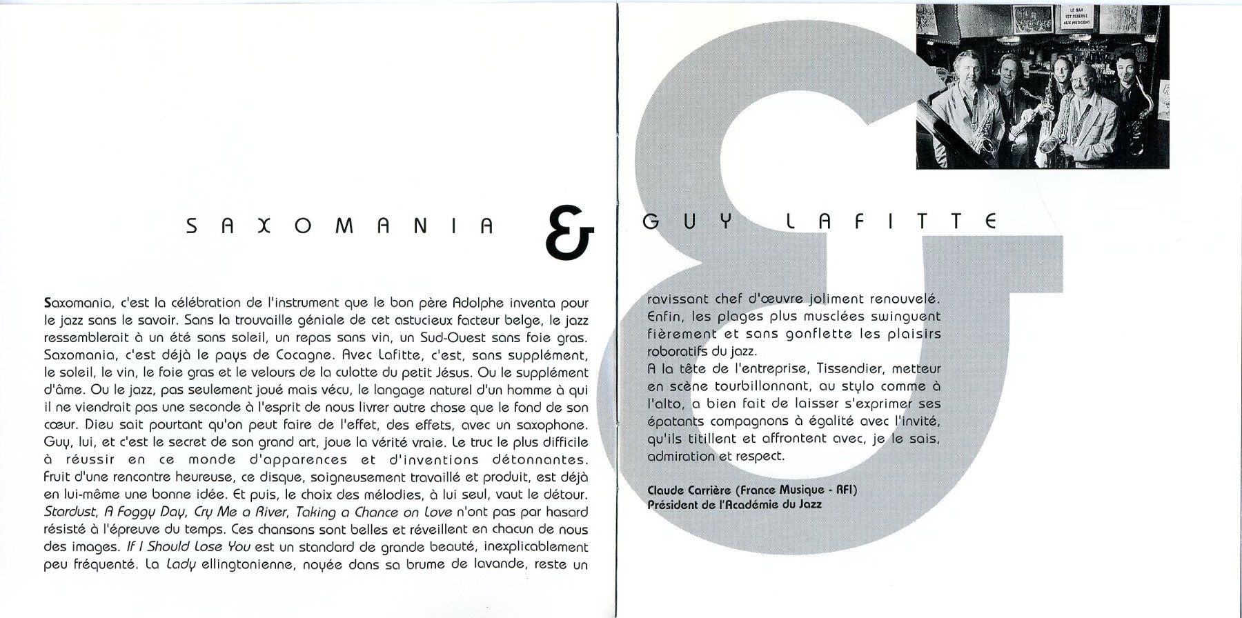 CDs: CD- CLAUDE TISSENDIER SAXOMANIA & GUY LAFITTE Sax Connection – Neu (gemäss Beschreibung) aus Morges von evnocha3 5
