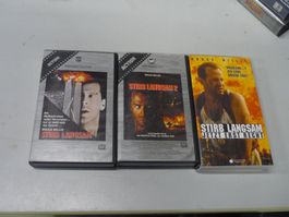 3x VHS - Action - Stirb Langsam 1 2 3 teil Bruce Willis