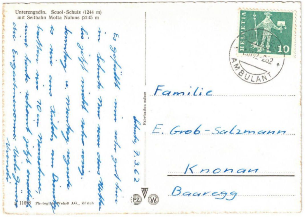 Cartoline postali: Scuol - Gondelbahn Motta Naluns – Usato da Binningen venduto da Mountainrider 1