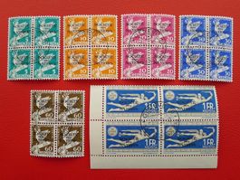 SDN, Nr.36-41 Viererblöcke mit Zentrumsstempel, Kat: 860.-