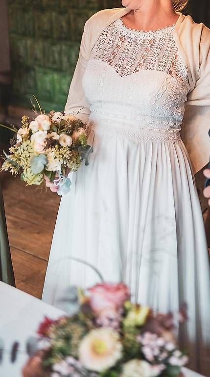 Vestiti: Hochzeitskleid "Boho-Style" mit schlichten Spitzen – Usato da St. Peterzell venduto da martina333 1