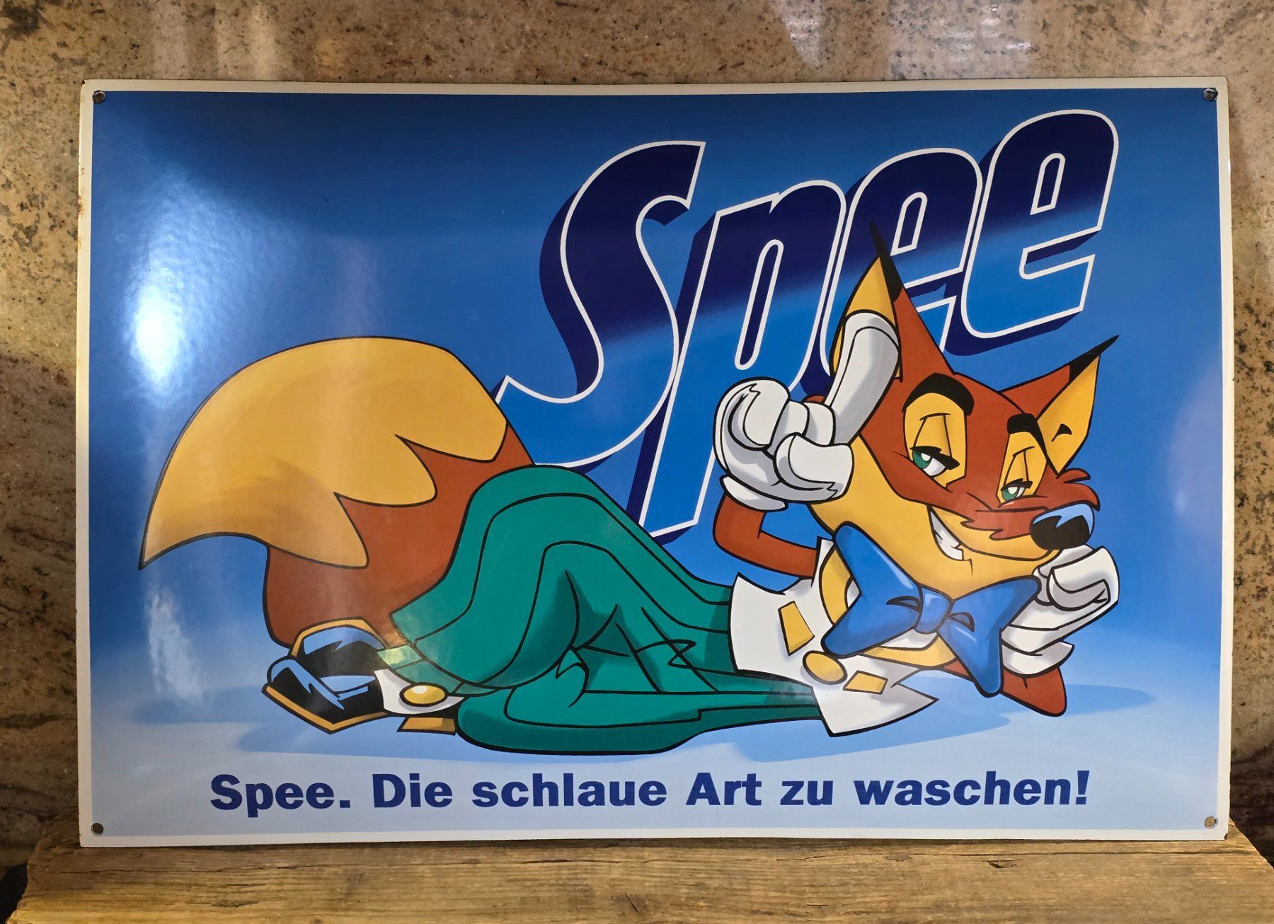 Insegne: Original "Spee" Fuchs Emaile Werbeschild – Usato da Walkringen venduto da Vanuca