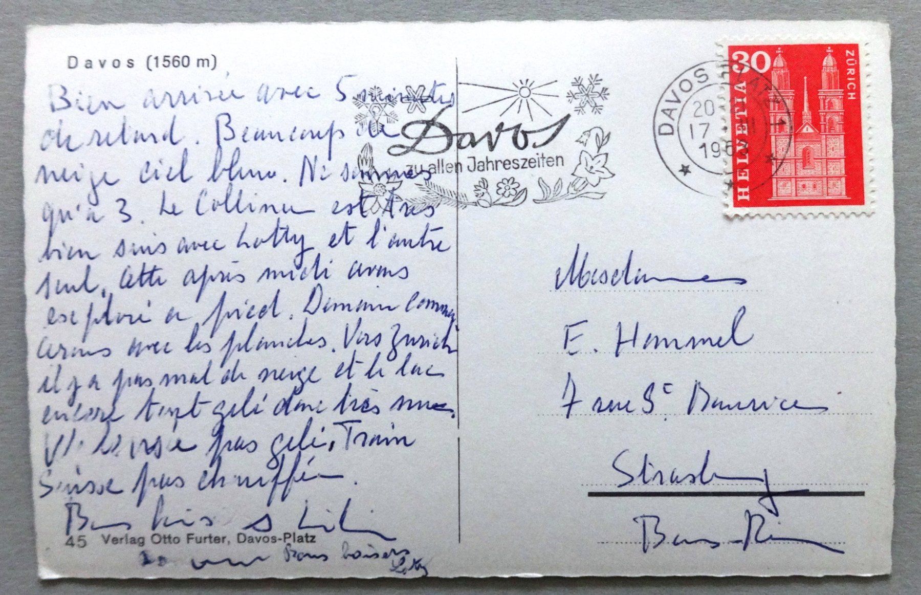 Cartoline postali: Davos (1560 m) – Usato da Fétigny venduto da Billy2miny 1