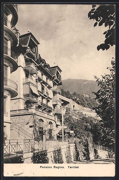 Cartoline postali: AK Territet, Pension Regina, 1922 – Usato da Berlin venduto da bartko-reher