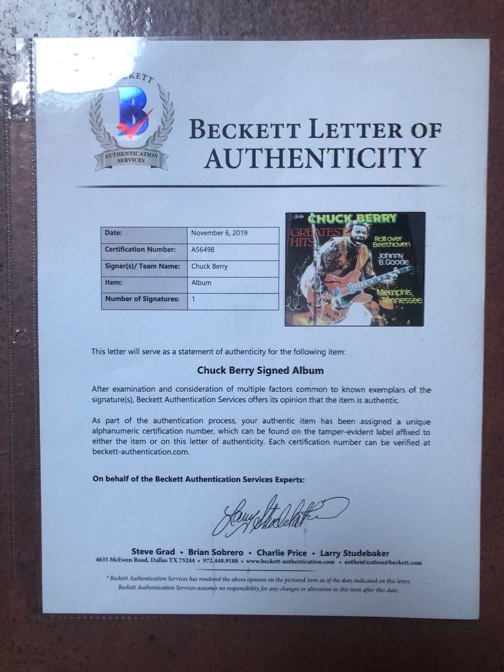 Autogramme: Signierte LP von Chuck Berry mit COA – Gebraucht aus rafz von Ttt0071 1