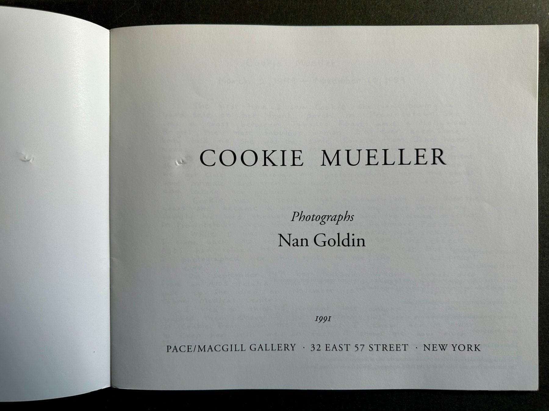 Libri: Nan Goldin: Cookie Mueller. – Usato da Zürich venduto da allp 1