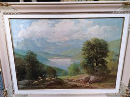 peinture sur panneau de bois, signée.