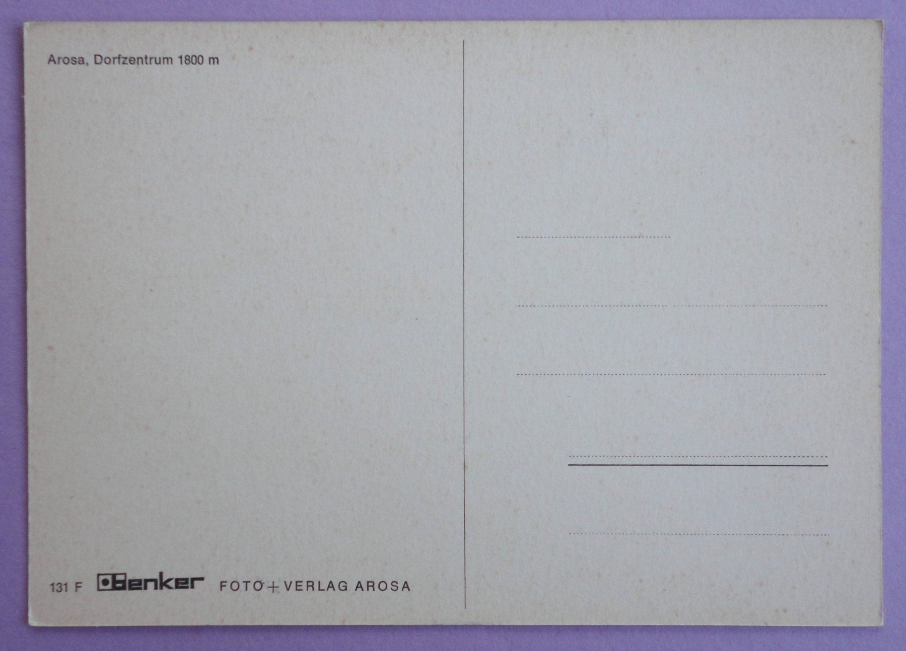 Cartoline postali: Arosa, Dorfzentrum 1800 m – Usato da Fétigny venduto da Billy2miny 1