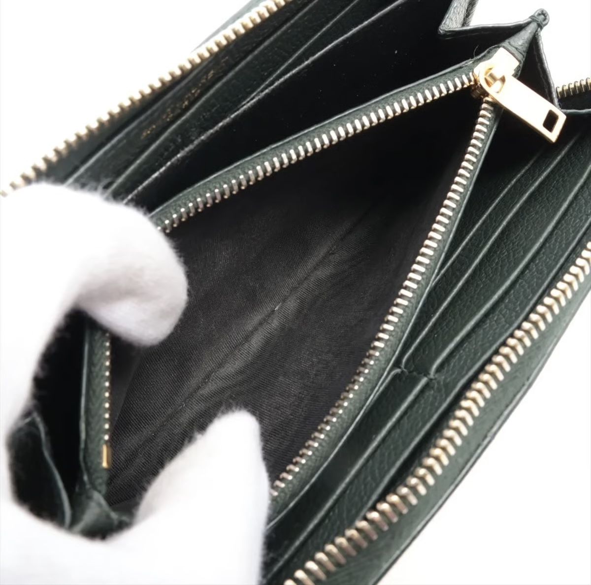 Saint Laurent Portamonete: Saint Laurent Paris Leather Wallet Green - Gratis Versand – Nuovo (secondo la descrizione) da Flawil venduto da HeritageAtelier 8