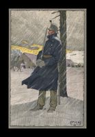 1914 Feldpostkarte Grenzbesetzung Wachtposten (Moos) LUXUS *