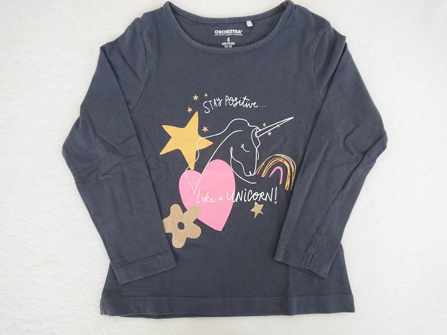 Pullover & Sweatshirts: Mädchen Langarmshirt Orchestra Gr. 104 Grau 100% Baumwolle – Gebraucht aus Hallau von CHACLA