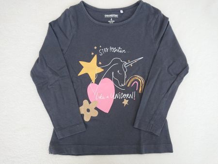 Mädchen Langarmshirt Orchestra Gr. 104 Grau 100% Baumwolle