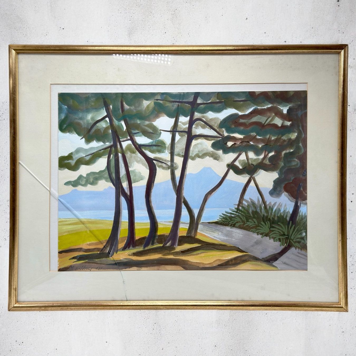 Dipinti: Superbe aquarelle paysage Lac Léman Vidy. Signée – Usato da Morges venduto da MeeBee