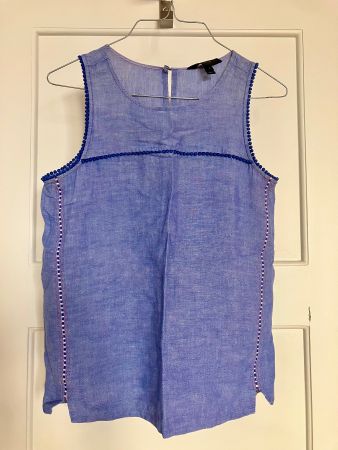 Blaues J. Crew Top aus Leinen, Gr. 0
