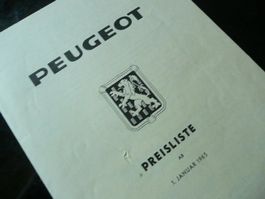 Peugeot Preisliste 1.1.1965