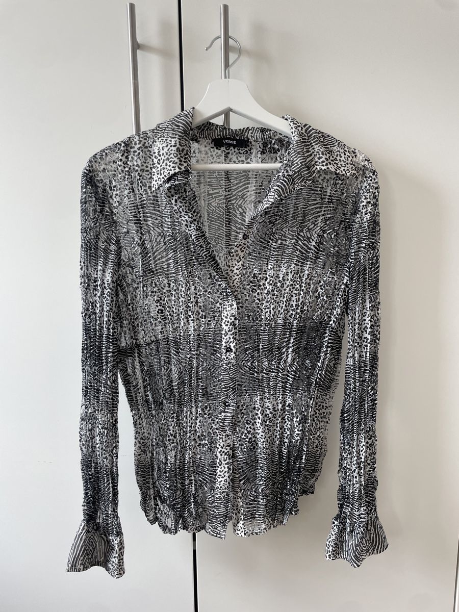 Camicette: vintage Leo Bluse schwarz/weiss – Usato da Biberstein venduto da koempossible