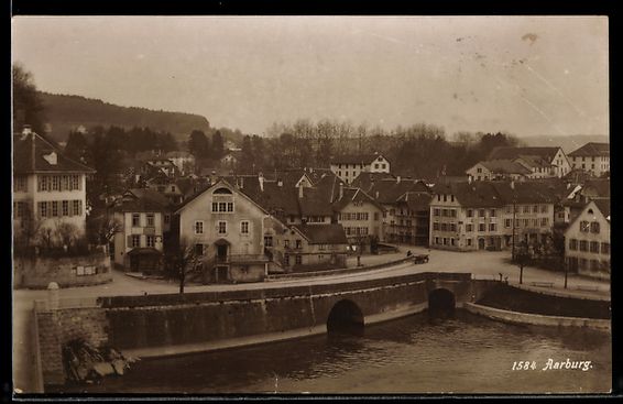Cartoline postali: AK Aarburg, Uferpartie mit Straßen – Usato da Berlin venduto da bartko-reher