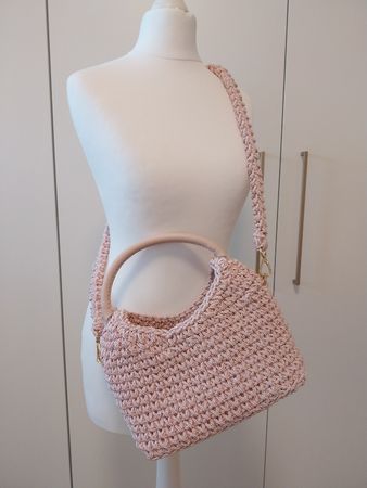 Handtasche Elleme Paris geflochten rosa neuwertiger Zustand