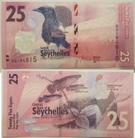 Seychelles 25 Rupees Pie bavarde / killi 2016 P-48 Neuf