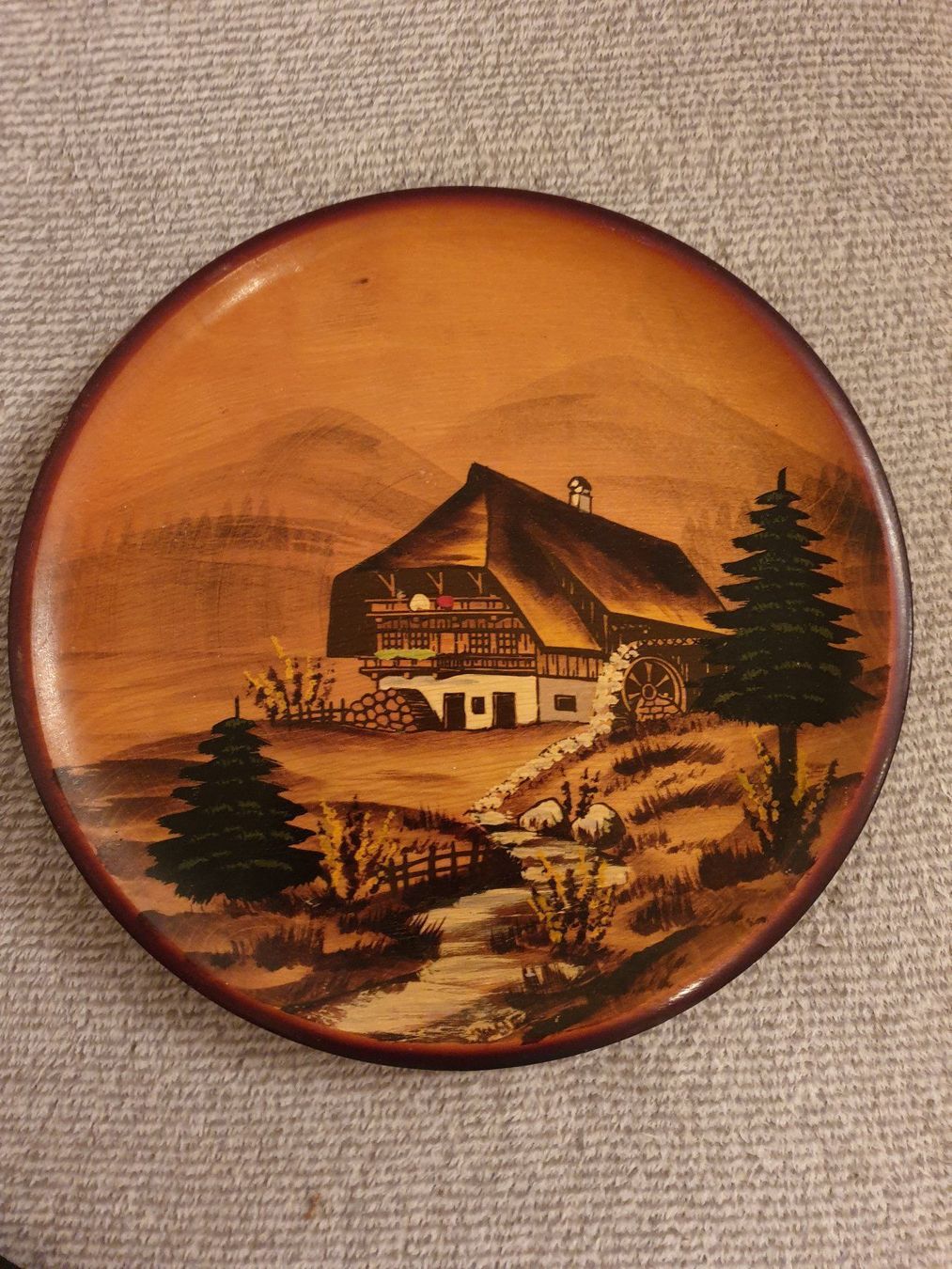 Teller: Schöner Teller aus Holz handgemalt ES – Gebraucht aus Rheineck von Jmurmeli 2