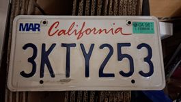 Auto Nummernschild California USA