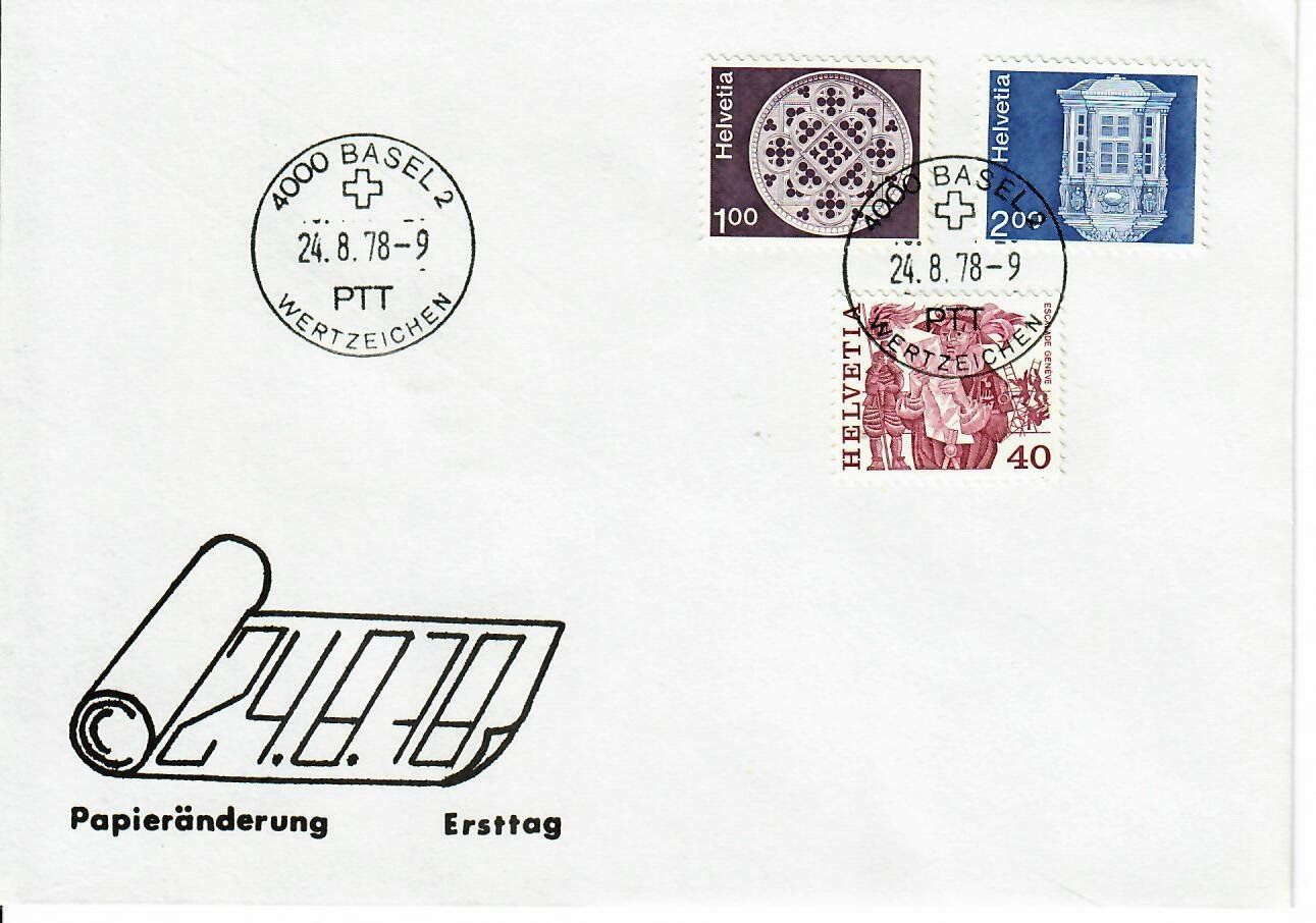 Tutti i francobolli: PTT Wertzeichen - ET  Papieränderung 1978 – Usato da Hochdorf venduto da Ziegel-16