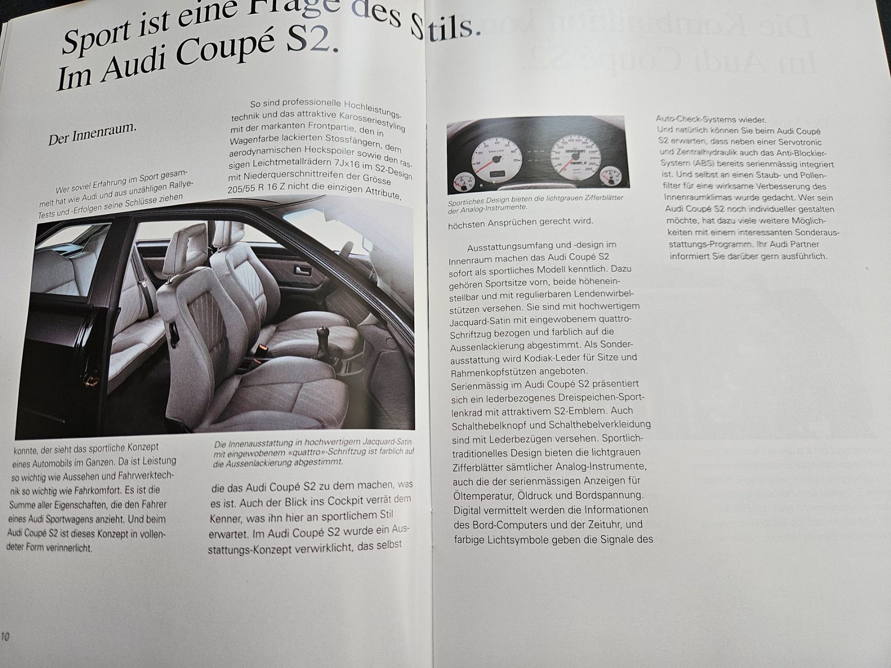 Audi Dokumente: Audi S2 Coupé Prospekt 1992  xa – Gebraucht aus Flawil von sr1_f6st 3