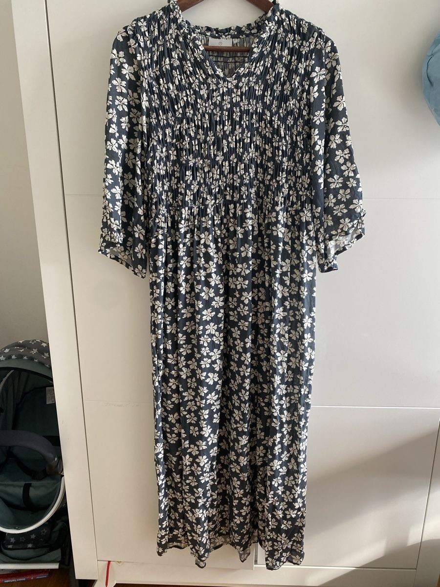 Vestiti: Kaffe Kleid lang Grösse M grün-weiss – Usato da Kriens venduto da aloha19 1