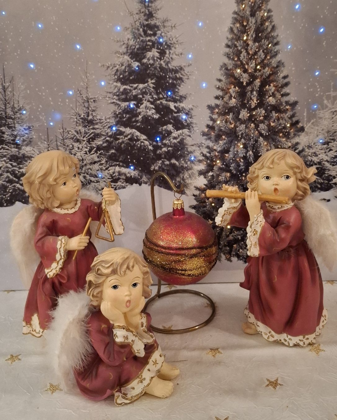 Tutte le decorazioni: MUSIZIERENDE ENGELI MIT WEIHNACHTSKUGEL AM MESSINGSTÄNDERLI – Nuovo (secondo la descrizione) da Gretzenbach venduto da schibaya 8