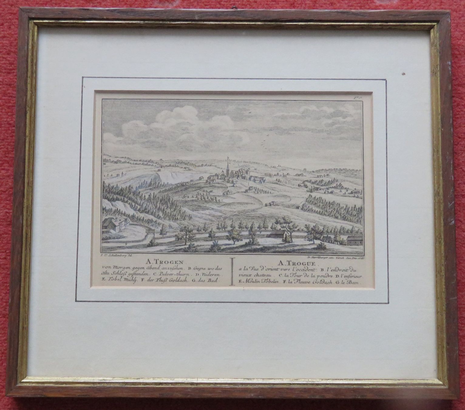 Incisioni: Trogen Kupferstich von Herrliberger 1757 – Usato da Kreuzlingen venduto da Koi4