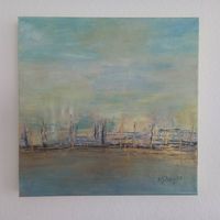 Acryl-Bild, am Hafen.