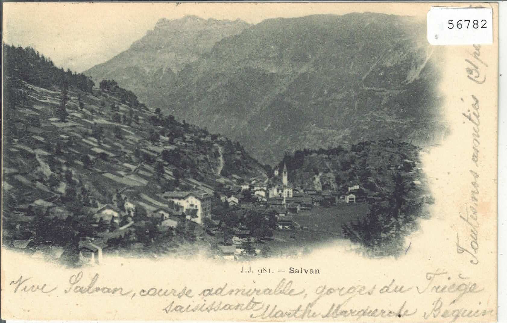 Ansichtskarten: Salvan - Vue generale 1899 – Gebraucht aus Ettingen von Kartenplanet