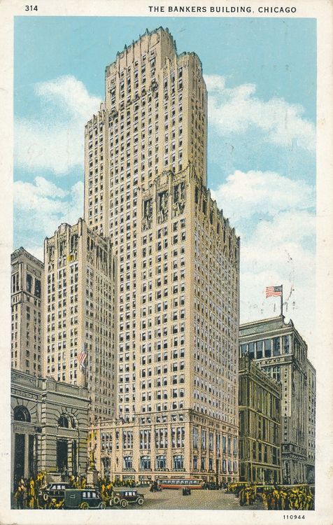 Chicago The Bankers Building gel. 1931Postkarte antik (Gebraucht) in ...