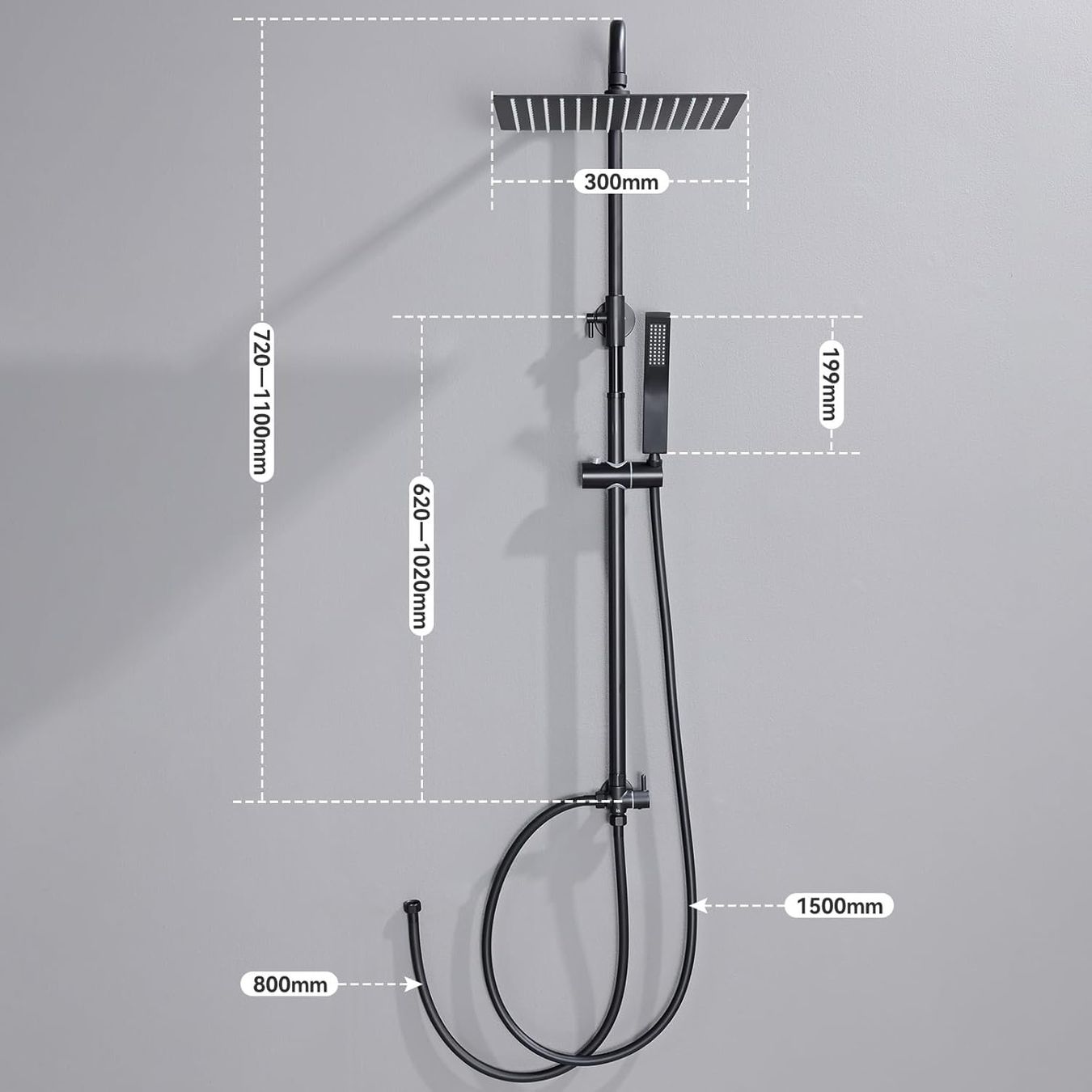 Soffioni doccia: Regendusche Duschsystem Schwarz 30cm Edelstahl Duschset – Nuovo e nell'imballaggio originale da Zürich venduto da jasminleut 8