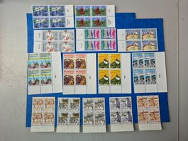 14 postfrische 4er Blocks Helvetia Briefmarken 1987