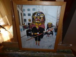 Oelgemälde Fasnacht Motiv P. Gubler 2012 gebraucht